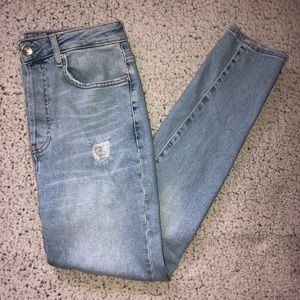 distressed high waisted mom jeans